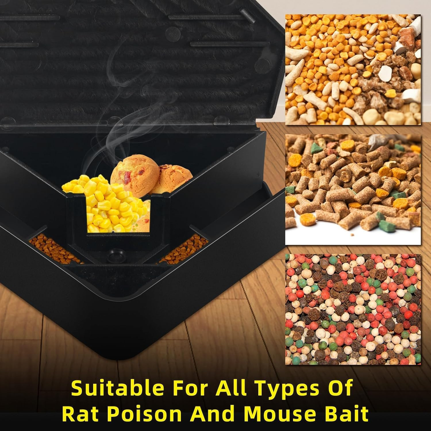 8 Pcs Mouse Bait Station with Keys Indoor Outdoor for Rats Mice Rodents, Reusabl