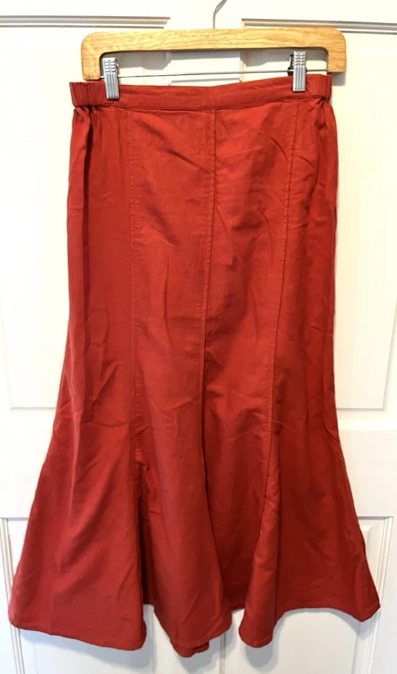 Maxi falda larga de algodón naranja FLAX para mujer talla S pequeña Lagenlook Foto 4 de 4