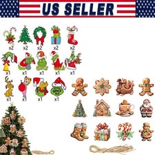32 Piece Merry Christmas Grinch Ornaments Tree Hanging Decoration Figure Pendant