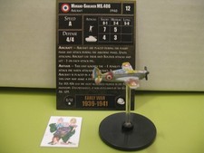  Axis  Allies Miniatures EARLY WAR Morane-Saulnier MS.406 with card 8/50 