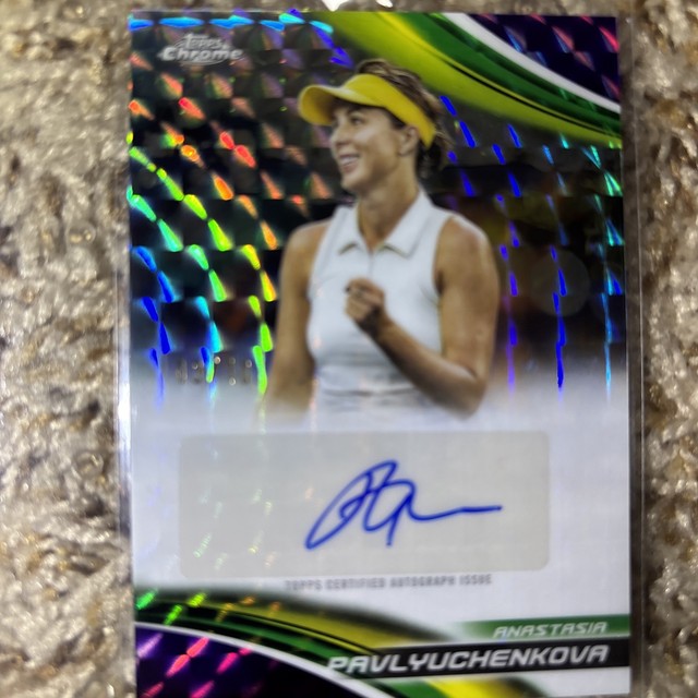 2025 Topps Chrome #CA-APA Anastasia Pavlyuchenkova Chrome Auto Purple Ref #/10