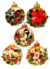 3D Easy Die Cut Card Toppers Christmas Baubles Flowers Birds 5 Designs Type 21