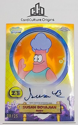 2025 Topps SpongeBob -  .SA-SB Susan Boyajian Autograph Voice of Mary #8/25 -SSP