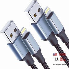 iPhone Charging Cable, 2 Pack MFi Certified USB to Lightning Cable 2 FT Black