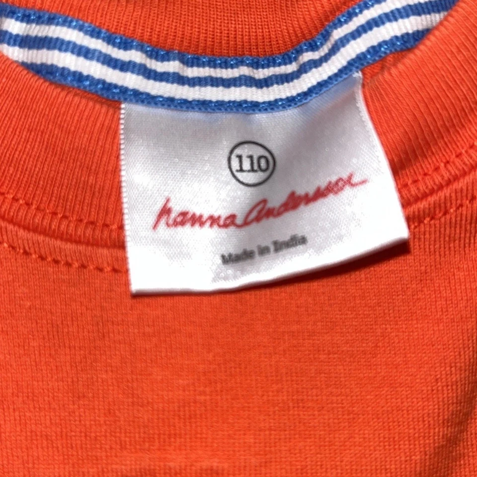 Camisa Hanna Andersson Naranja Tractor Granja Apliques Talla 110 (EE. UU. 5) USADA EN EXCELENTE ESTADO Foto 3 de 4