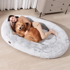 Giant Human Sized Dog Bed for Adults and Pets, 74"x50"x12" Pressure Relieving...