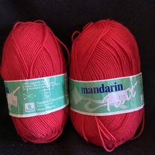 5 filati di cotone egiziano 100% rosso mandarino petit