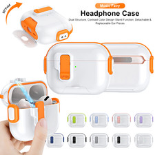 For AirPods 4th/Pro 3/2/1 Magnetic Lock Protective Case Cover Keychain Strap