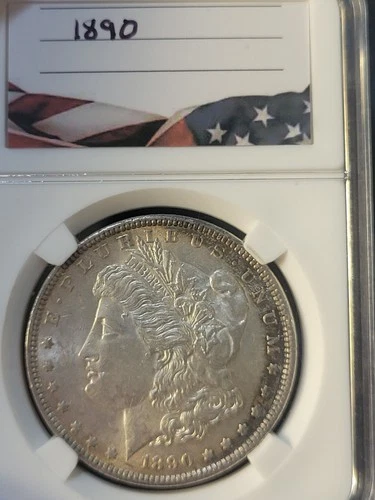 1890 BU GEM MORGAN SILVER DOLLAR UNC MS Beautiful Toning