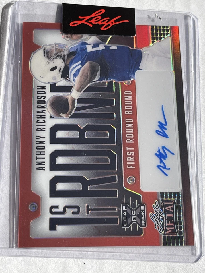 Anthony Richardson 2023 Leaf Metal 1st Round Bound Auto 2/2 Prismatic Orange - Image 3 of 4