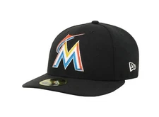New Era 59Fifty Men Women Hat MLB Miami Marlins Black Low Profile Fitted Cap