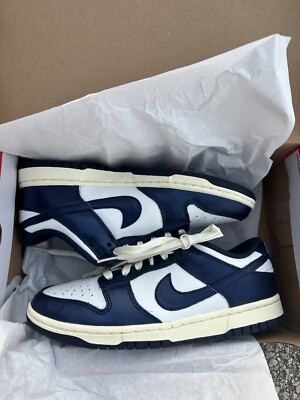 Size 9.5 - Nike Dunk Low Vintage Navy W | eBay