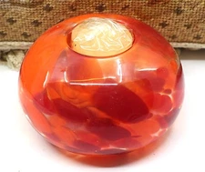 GARDEN TREASURES ART GLASS POND POOL BATH FLOAT WITH TWO INCH VOTIVE CANDLE NIB