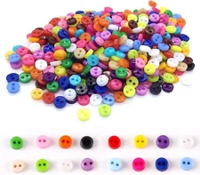 1000 Pcs Mixed Color Small Buttons for Crafts - 6Mm round 2-Hole Sewing Buttons,