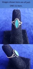 Native American Indian Sterling Silver Turquoise Size 5.5 Ring 25ri25