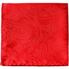 New men's polyester paisley red hankie pocket square formal wedding party