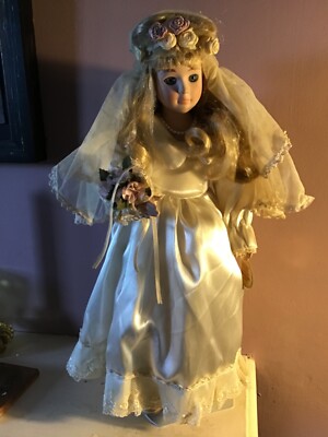 Schachtel Alberon Sammlerstück Vintage Braut Porzellan Puppe - 16''.