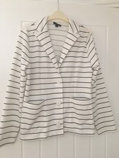Therapy Black And White Striped Blazer Size 14
