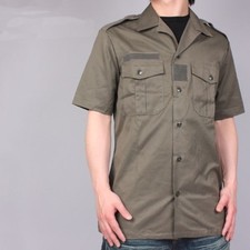 New Unissued French army olive drab short sleeved shirt khaki fieldshirt green