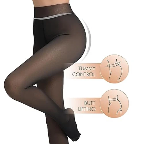 Medias de cintura alta Mujeres Pantys translúcidos falsos Medias térmicas - Bild 3 von 23