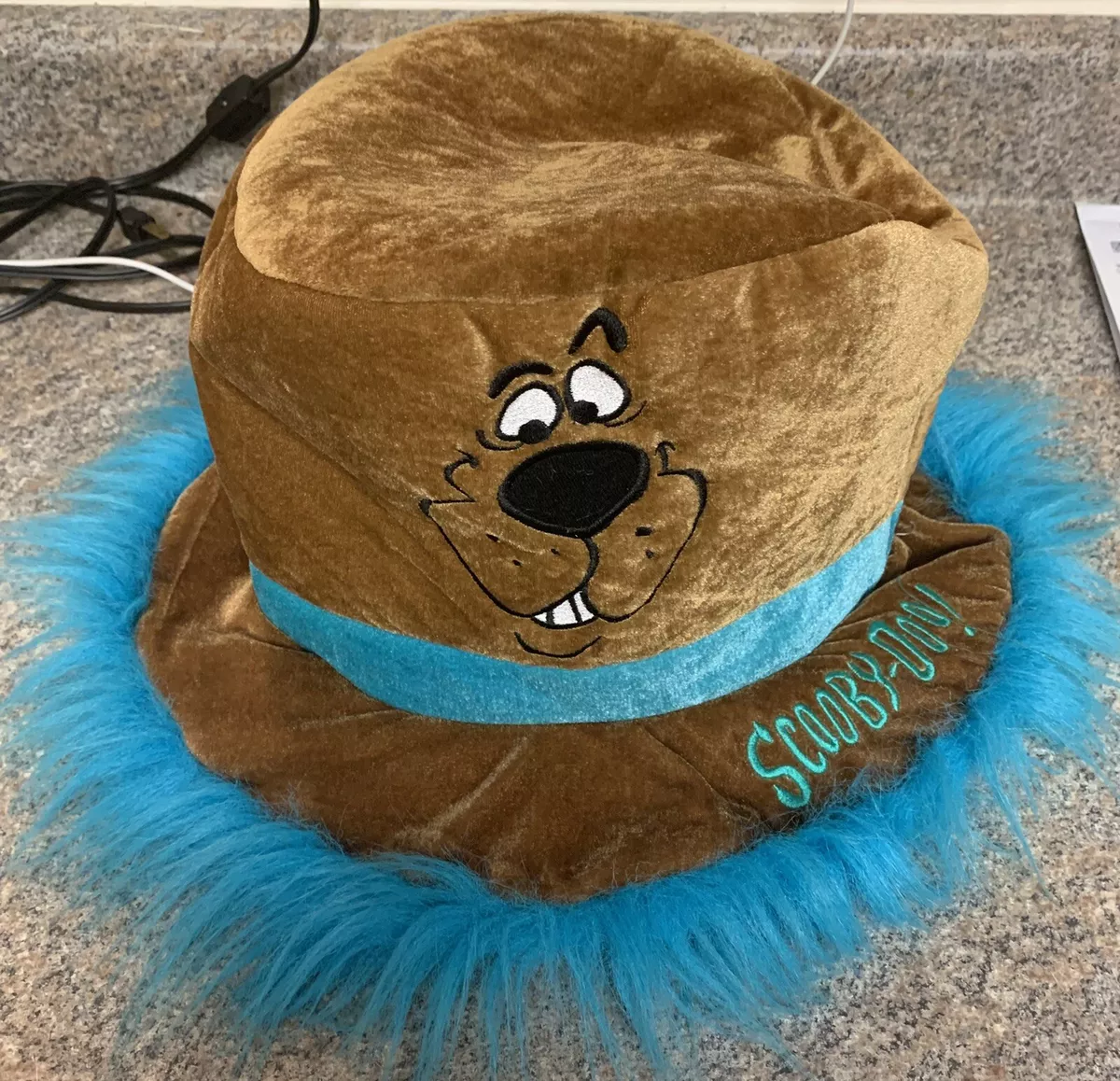 Six Flags Brown & Blue Velour Scooby Doo Embroidered Bucket Hat