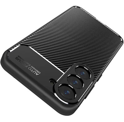 AVANA Custodia per Samsung Galaxy S24 custodia protettiva in silicone nera cover effetto carbonio