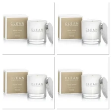 4 Clean WHITE WOODS Scented Candle NIB SEALED (632) 60hr BurnTime