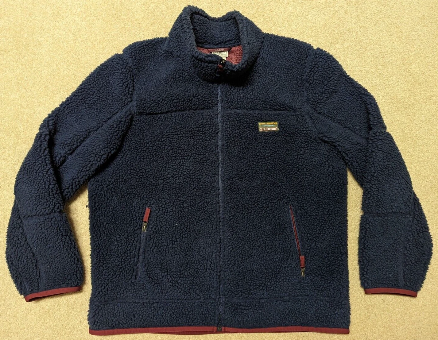 L.L. Bean Mens Jacket Fleece Full Zip Blue Size XL