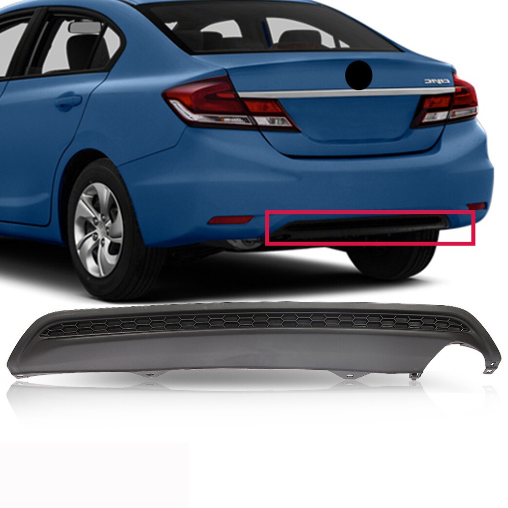 Rear Valance Lower Bumper Cover For 2013 2014 2015 Honda Civic Textured Black
