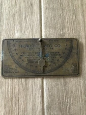 Old Hendricks Mfg. Carbondale PA Advertising Brass Slope Meter Mining Supplies