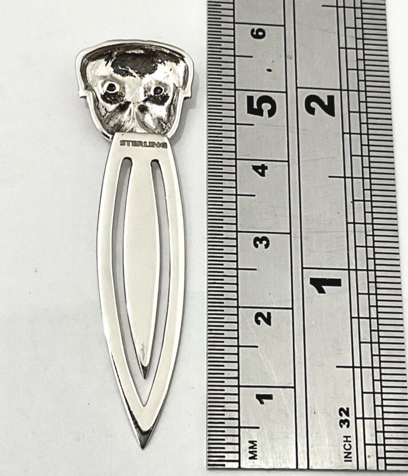 Sterling Silver British Bulldog Pug Pet Bull Dog animal Bookmark Letter