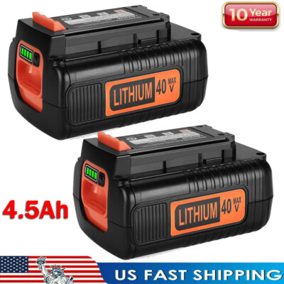 2x 4.5Ah 40V Lithium Battery for Black + Decker 40 Volt Max LBXR36 LSW36 LST136