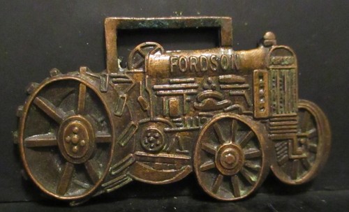Ford Motor Company Fordson Tractor Brass Pocket Watch Fob Collectible Advertise