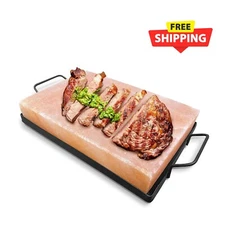 Salt Cooking plate Block 12x8x2 With Tray Himalayan Salt Slab For BBQ Grilling