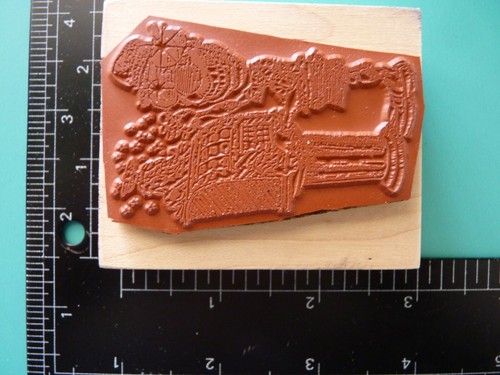 Grinning Male Tourist at Casino Slot Machine RBBB Rubber Stamp - Self Mounted - Picture 2 of 2