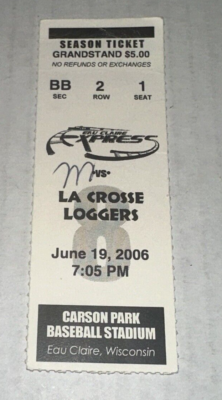 #ad La Crosse Loggers Eau Claire Wisconsin Minor League Baseball Ticket Stub 6 19 06 $17.50