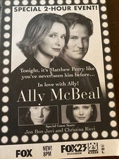 Ally McBeal, Calista Flockhart, Matthew Perry, Vintage TV Guide Ad