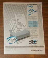 Rare Advertising MANNESMANN TALLY T 7018 Inkjet Printer - Comic Dinosaur 1994