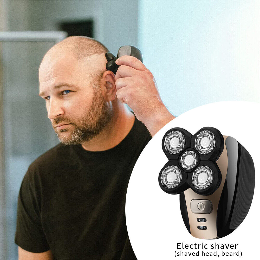 Electric Razor Bald Head Shaver 5 Head Beard Hair Skull Trimmer Beard