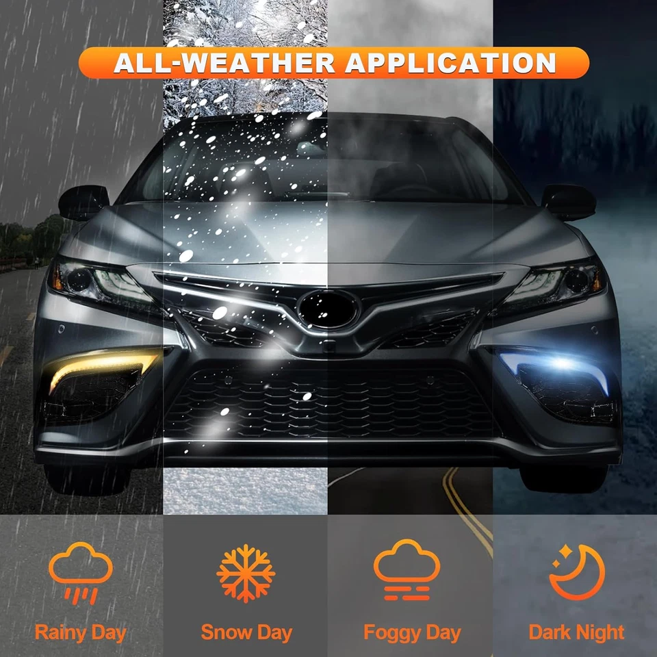 For Toyota Camry SE XSE 2021-2024 LED Daytime Running Light DRL Fog Lamp Kits — 第 3/4 张图片