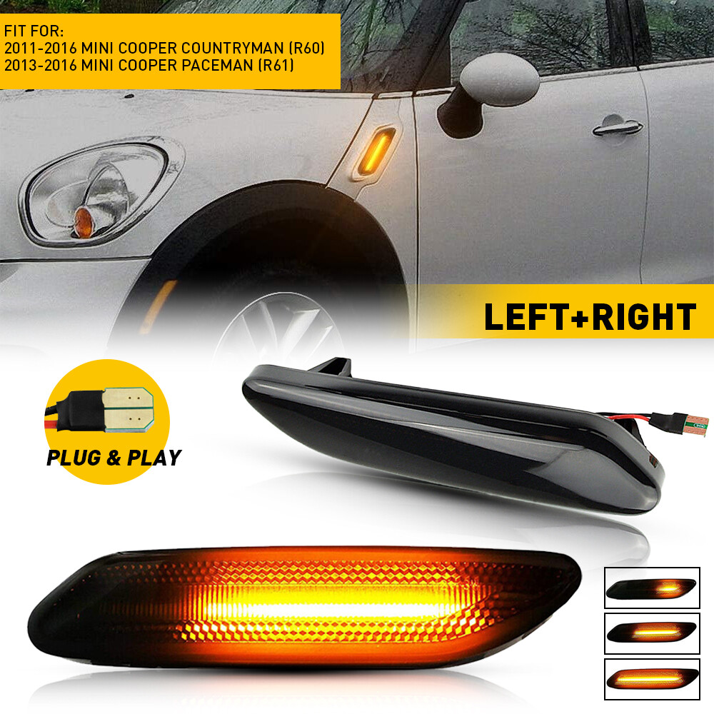 2013-16 Mini Cooper R60 Amber LED Dynamic Bumper Side Marker Light  