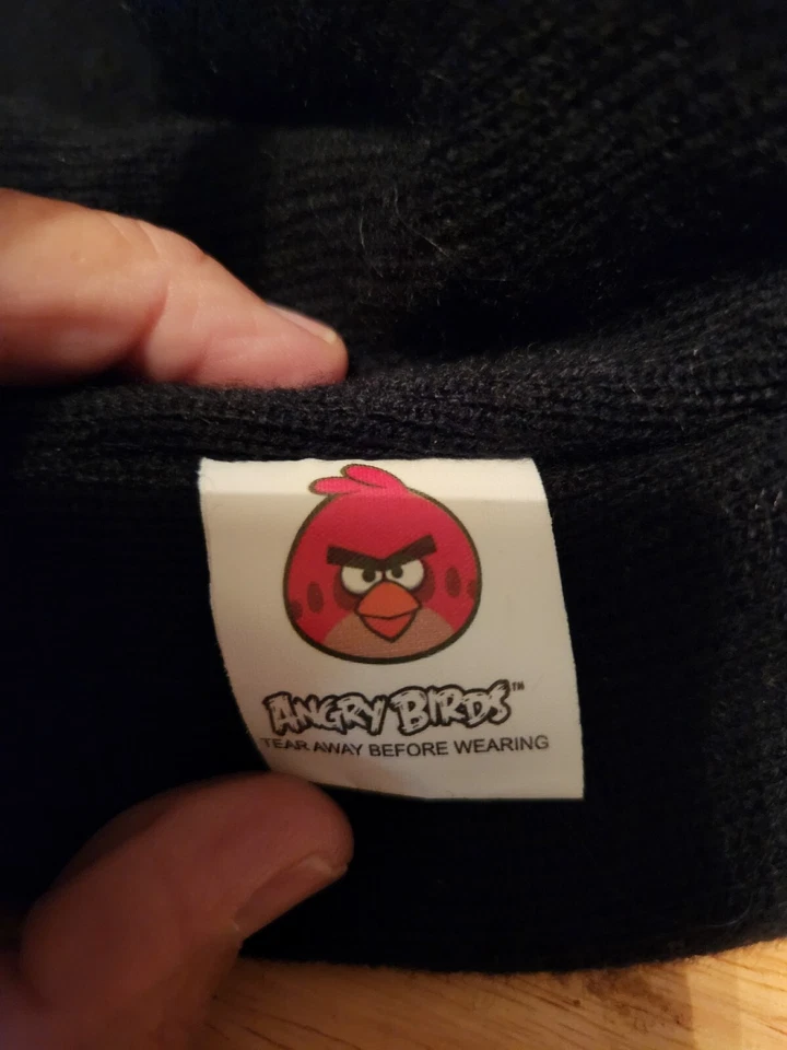 Angry Birds Negro Hombre Bomba Reversible, Gorro Medias Sombrero Foto 4 de 4
