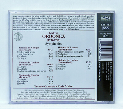 KEVIN MALLON - KARL VON ORDONEZ symphonies - NAXOS CD NM | eBay