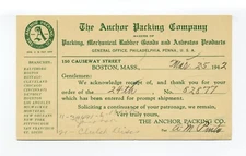 Boston MA to Norton Company Worcester Ma 1942 business postcard Packing Supplies