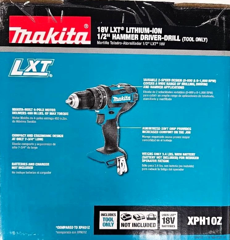 New Makita 18V XPH10Z Cordless 1/2 Battery Hammer Drill Driver XPH10 18 Volt LXT - Image 4 of 4