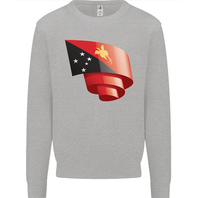 Curled Papua New Guinea Flag Day Football Mens Sweatshirt Jumper