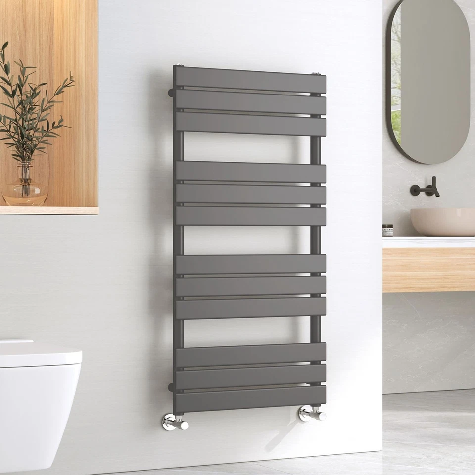EMKE Anthracite Towel Rails Bathroom Radiator Heated Designer Flat Panel Warmer