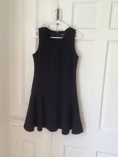 Mango women Black Sleeveless Crewneck Drop Waist Dress Size XS
