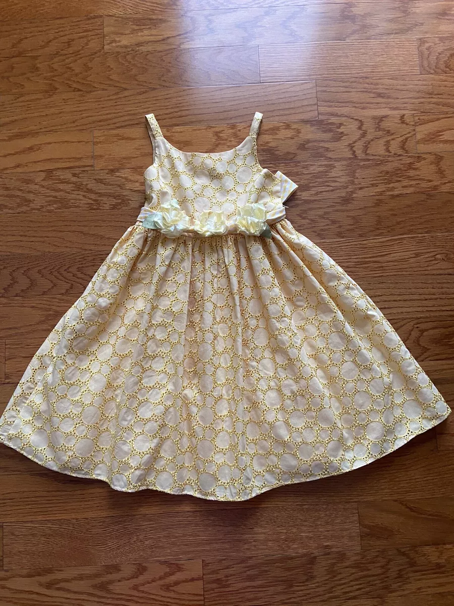 Sweet Heart Rose Yellow Gold Dress Girls Size 5