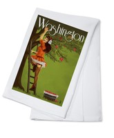Wa - Pinup Girl Apples - Lp Artwork (100% Cotton Towel Absorbent) Wa - Pinup Girl Apples - Lp Artwork (100% Cotton Towel Absorbent)